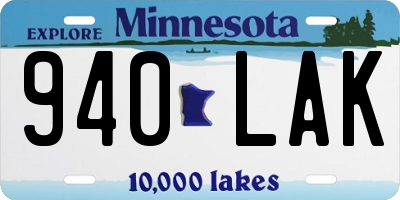 MN license plate 940LAK