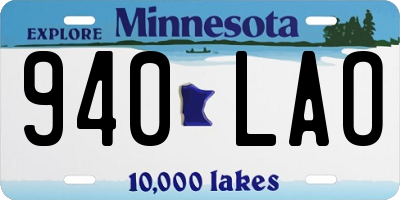 MN license plate 940LAO