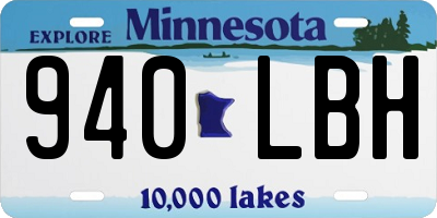 MN license plate 940LBH