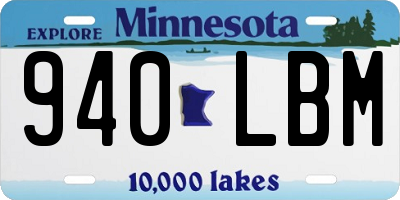 MN license plate 940LBM