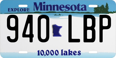 MN license plate 940LBP