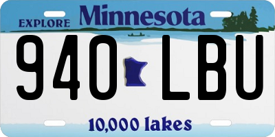 MN license plate 940LBU