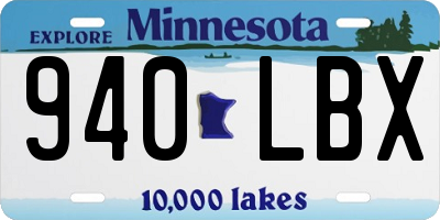 MN license plate 940LBX