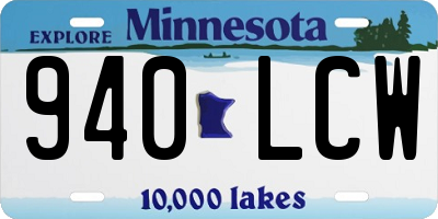 MN license plate 940LCW