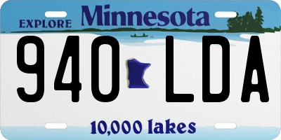 MN license plate 940LDA