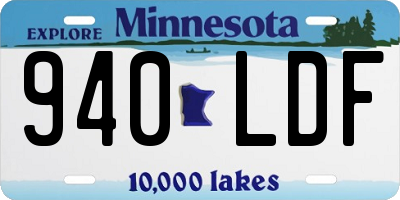 MN license plate 940LDF