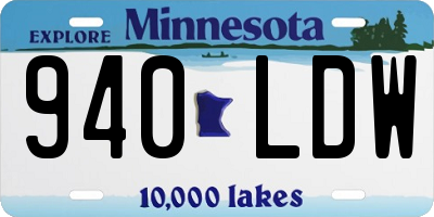 MN license plate 940LDW