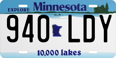 MN license plate 940LDY