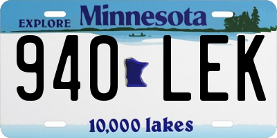 MN license plate 940LEK
