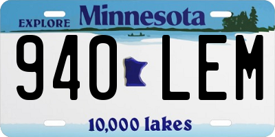 MN license plate 940LEM