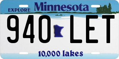 MN license plate 940LET