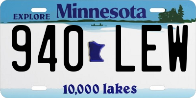 MN license plate 940LEW