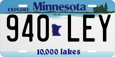 MN license plate 940LEY