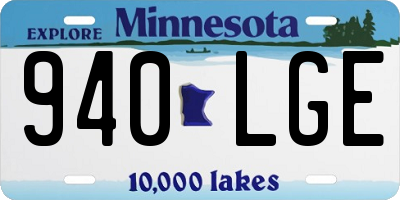 MN license plate 940LGE