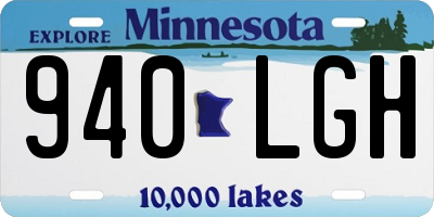 MN license plate 940LGH