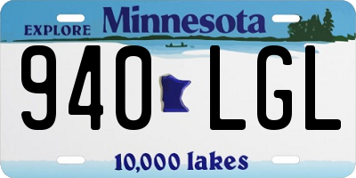 MN license plate 940LGL