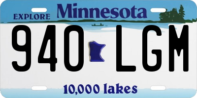 MN license plate 940LGM