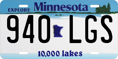 MN license plate 940LGS