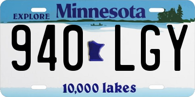 MN license plate 940LGY
