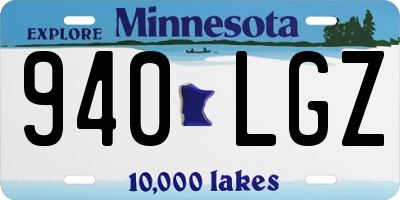 MN license plate 940LGZ