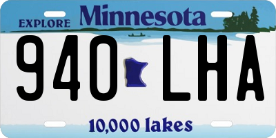 MN license plate 940LHA