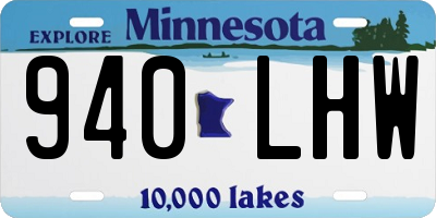 MN license plate 940LHW