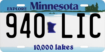 MN license plate 940LIC