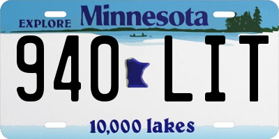 MN license plate 940LIT