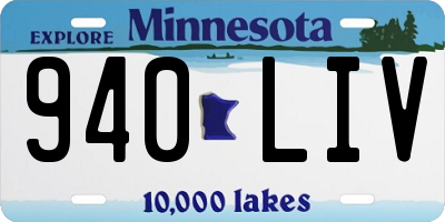 MN license plate 940LIV