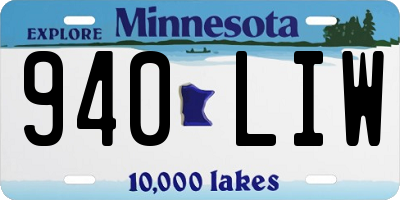 MN license plate 940LIW