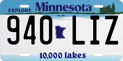 MN license plate 940LIZ