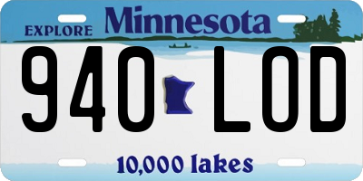 MN license plate 940LOD