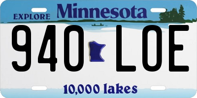 MN license plate 940LOE