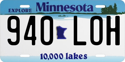 MN license plate 940LOH