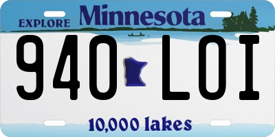 MN license plate 940LOI