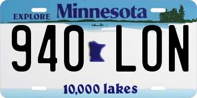 MN license plate 940LON