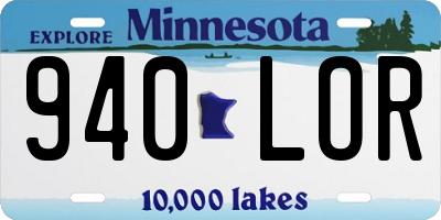 MN license plate 940LOR