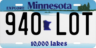 MN license plate 940LOT