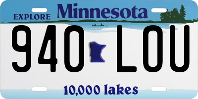 MN license plate 940LOU