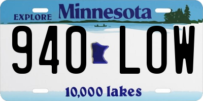 MN license plate 940LOW