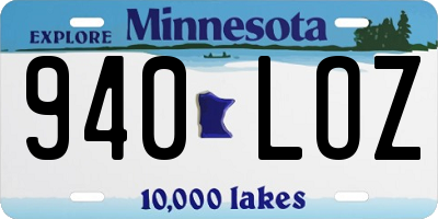 MN license plate 940LOZ