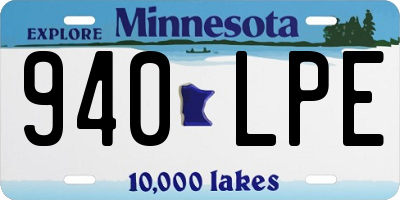 MN license plate 940LPE