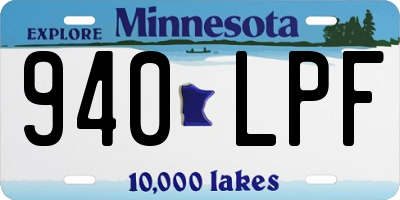 MN license plate 940LPF