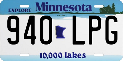 MN license plate 940LPG