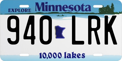 MN license plate 940LRK