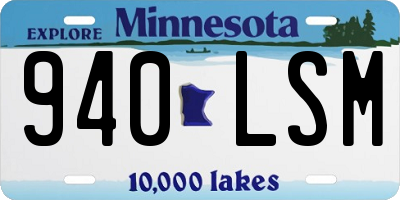 MN license plate 940LSM