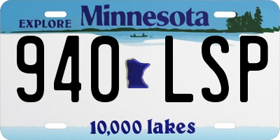 MN license plate 940LSP