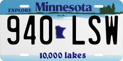 MN license plate 940LSW