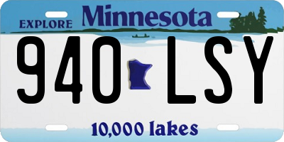 MN license plate 940LSY