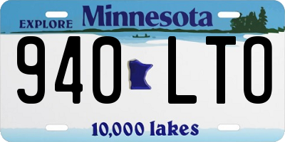 MN license plate 940LTO